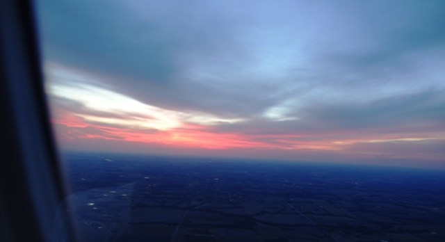 Sunset, Plane view