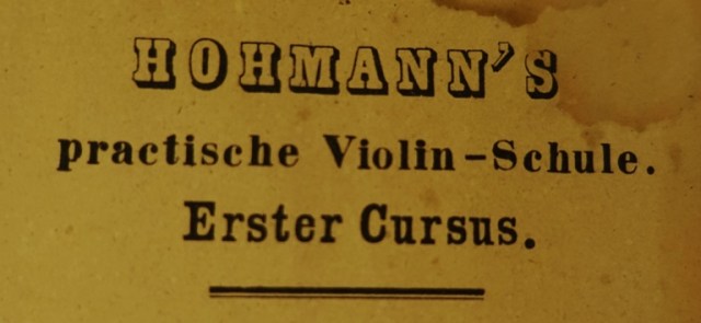 Violin Schule, Christian Heinrich Hohmann, Wilhelm Schmid, Violin Book