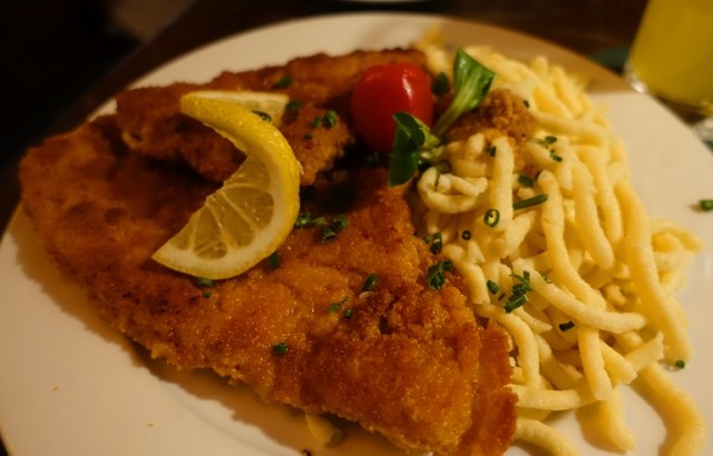 Swabian specialty, spatzle, Aalen Bierhall