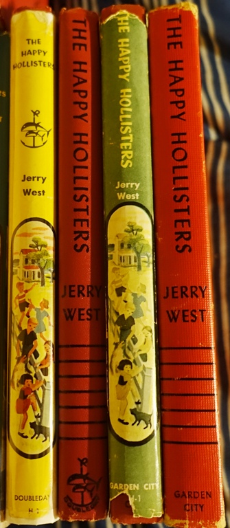 happy hollisters, jerry west, book spines, dust jackets