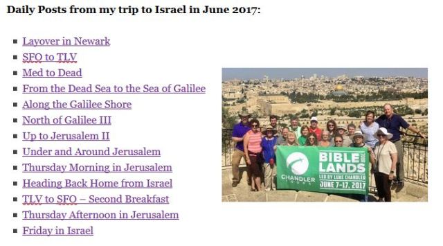 Israel Page, 2017 trip, chandler tours