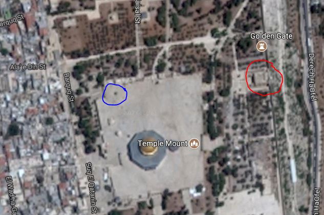 Temple Mount, Jerusalem, Google Maps, Dome of Tablets, Eastern Gate, Temple