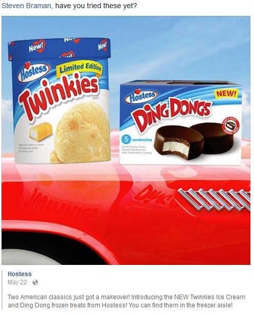 Hostess, Twinkies Ice Cream, Ding Dongs Ice Cream