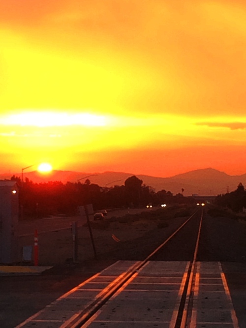 California Sunset, Altamont, Mount Diablo, rails to sunset
