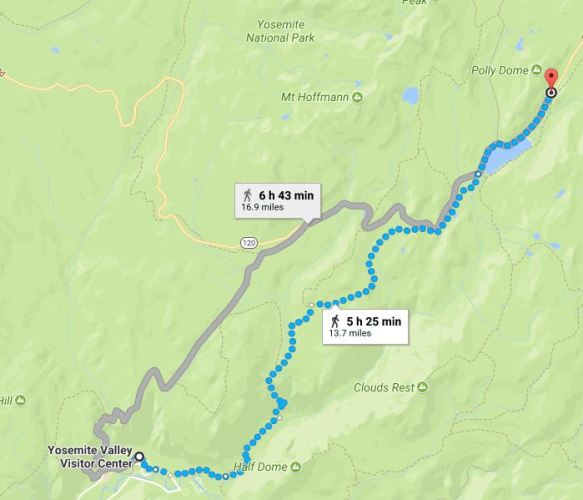 Yosemite Hike, Virtual Hike, Google Maps