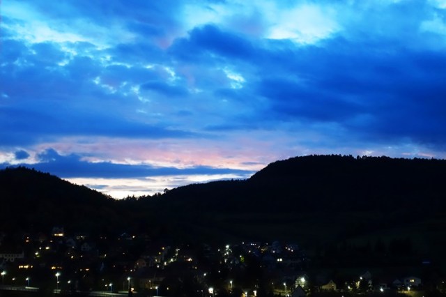 Sunset, Thuringia, Germany, Saale River valley