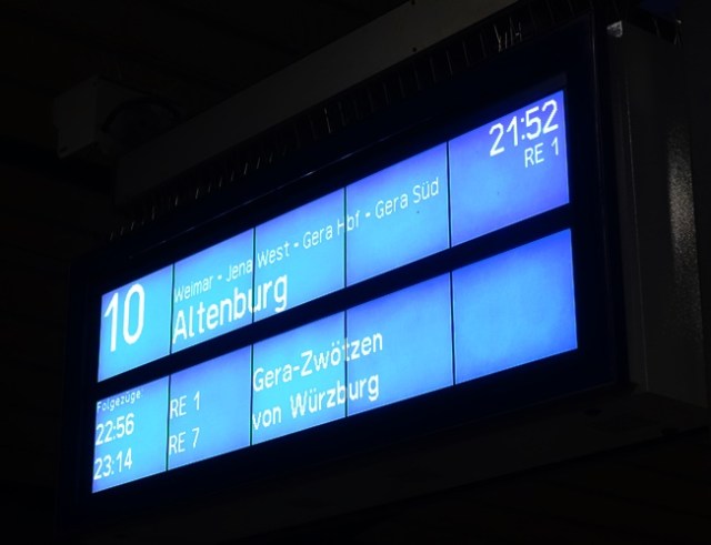 Train Sign, Erfurt, Jena, Germany, Regional train