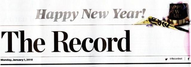 New Year, Stockton Record, Headlines, Newspaper