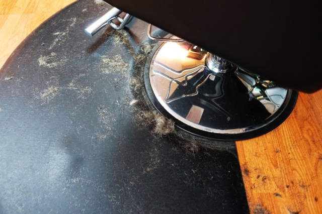 Hair on floor, Hair clippings