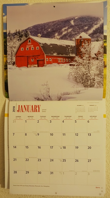 Barn Calendar, Plymouth, New Hampshire, Red Barn, Snow, Memories