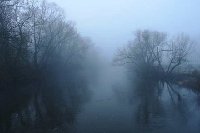 River Saale, Jena, Germany, Foggy walk