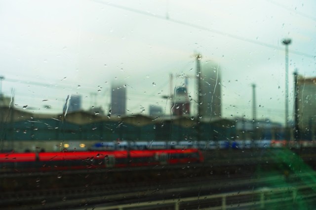 Trains, Germany, Frankfurt, Rainy Day, Travel Day