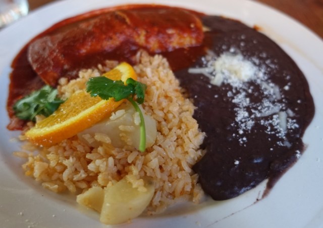 Blue Agave, Chicken Enchilada, Beans, Rice, Pleasanton