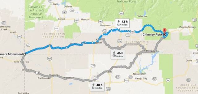 Virtual Hike, Chimney Rock, Colorado, Four Corners, Google Maps