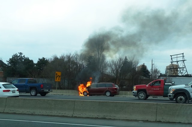Car Fire, Toronto, 401, Commute Fire