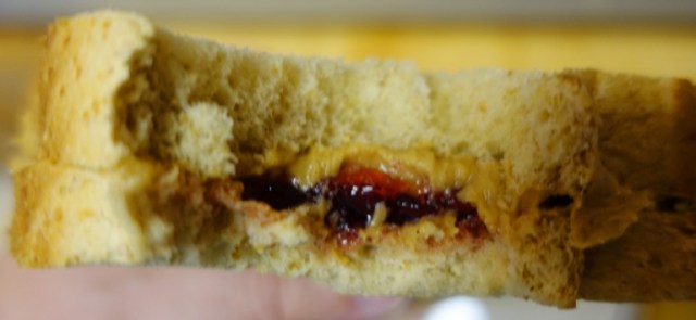 Pomegranate Jelly, Jif Peanut Butter, PBJ, sandwich