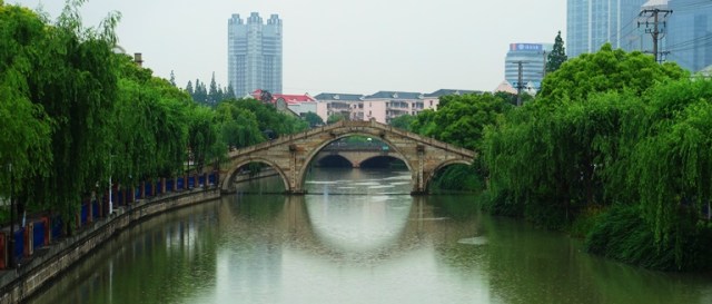 Old Chinese Bridge, Shanghai, River, Canal