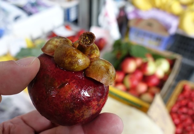 Purple Mangosteen, fruit vendor, shanghai