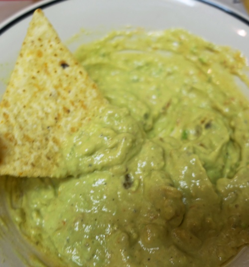 Guacamole, avocado, pepper, garlic salt, sour cream, salsa, olive oil
