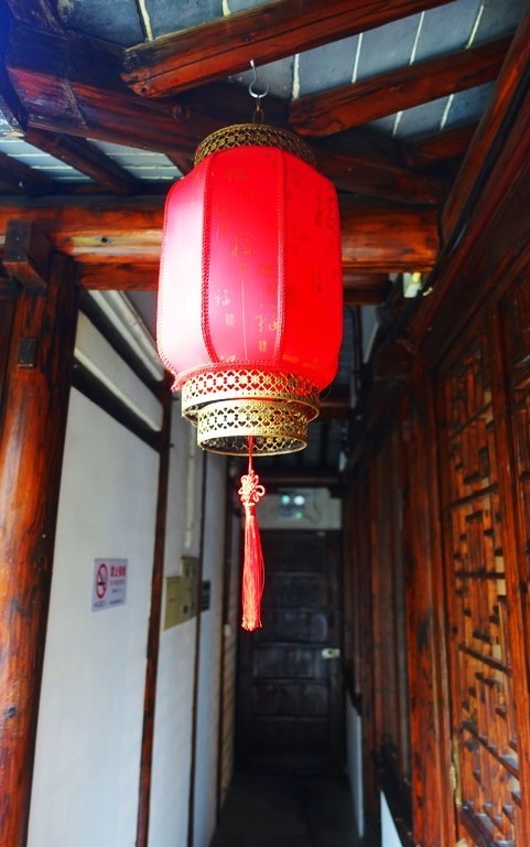Passageway, hallway, red lantern, Shanghai, China