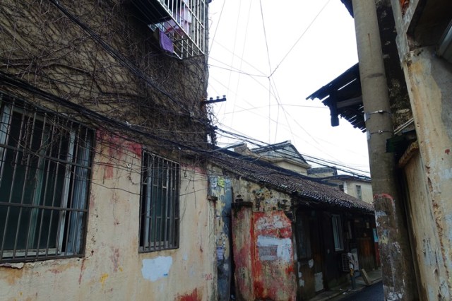 Power Lines, China, Pudong, Shanghai, small street