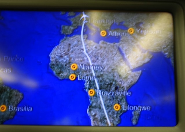 Route Map, JNB to FRA, Africa, 747