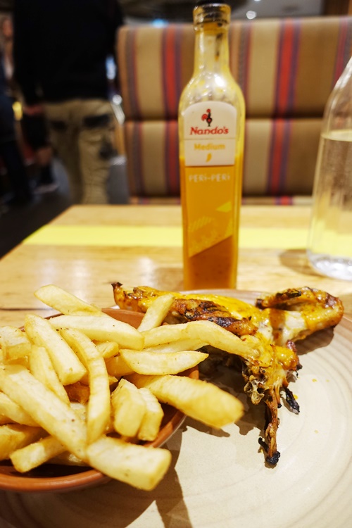 Quarter Chicken, nando's, Chicken and Chips, Medium Sauce