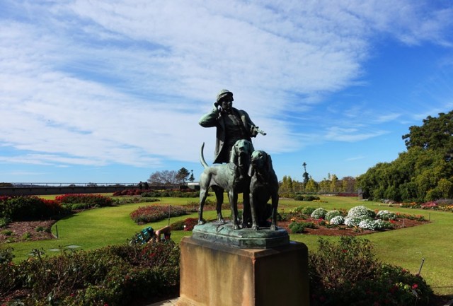 Huntsman and Dogs, Royal Botanic Gardens, Henri Jacquemart, Sculpture, Bronze