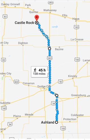 Castle Rock, Kansas, Ashland, Virtual Hike