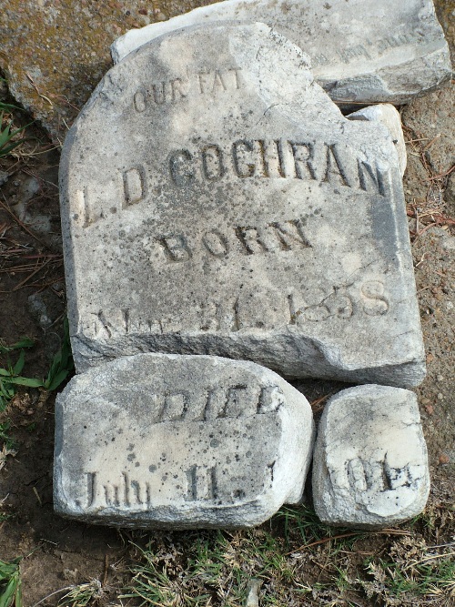 Find a Grave, Shattered Tomb Stone, Lorenzo Dow Cochran
