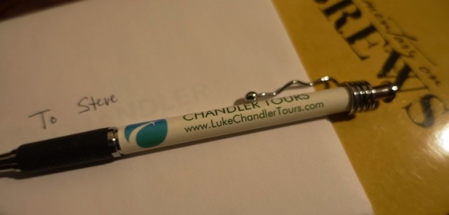 Chandler Tours, Pen, Thank You