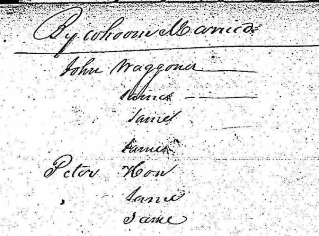 Marriage Record, Nicholas County Kentucky, Peter Hon