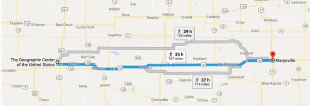 Marysville, Kansas, Geographic Center, Virtual Hike