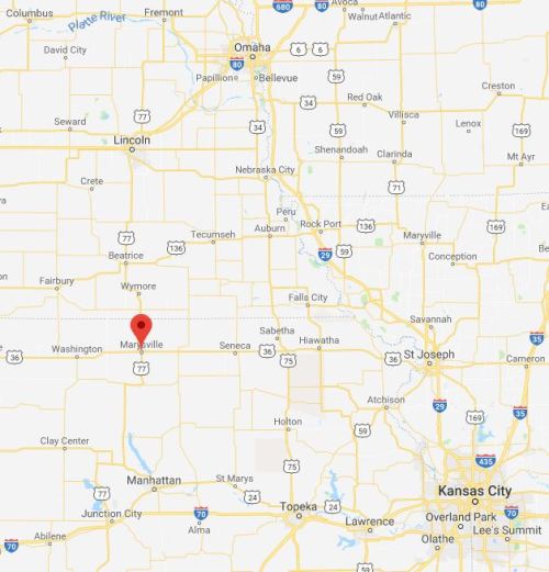 Map, Google Maps, Virtual Hike, Marysville, Kansas