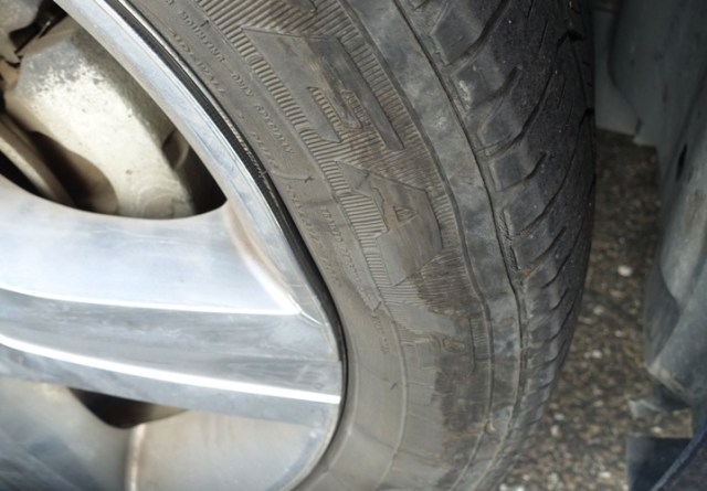 Car tire, wheel, bent wheel rim, Tire Trouble, Pot Hole