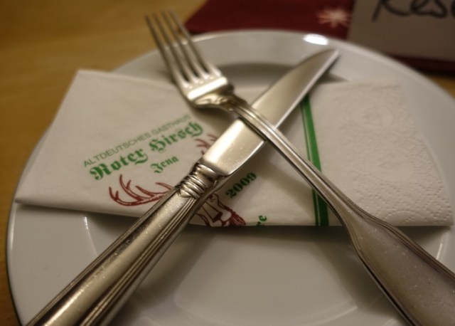 knife and fork, Roter Hirsch, Restaurant