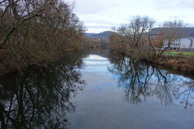 River reflections, Saale River, Jena, Germany