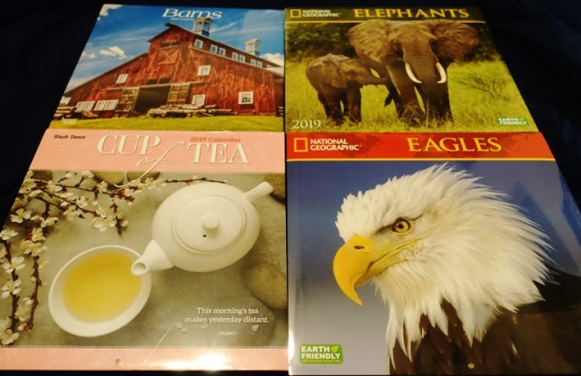 Cup of Tea, Barns, Eagles, National Geographic Calendar, Elephants
