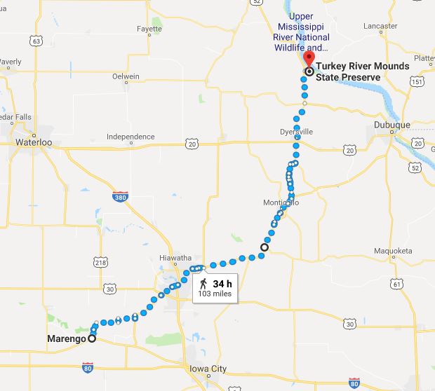 Virtual Hike, Iowa, Snow, Marengo