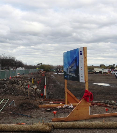 Parking lot curb, construction