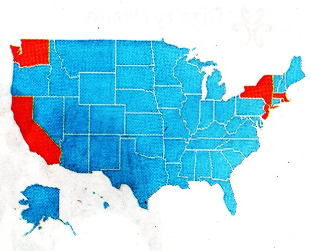 US Map, Paid Time Off, Infograph