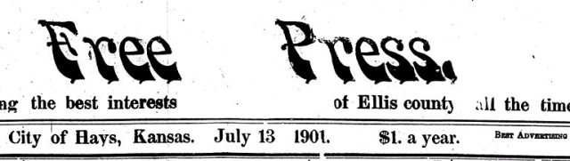 Free Press, Hays Kansas, Newspaper, Cochran Death