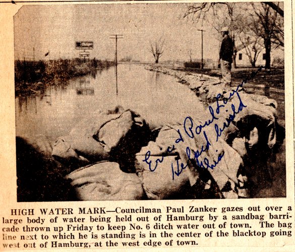 Hamburg, Iowa, Flood, Historic Flood, West Ditch
