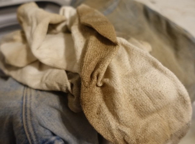 archaeology, jeans, iron age dirt, dirty clothes, laundry