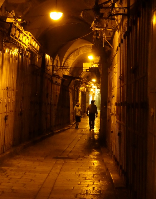 Jerusalem old city, quiet streets, Jerusalem, Night, closed shops