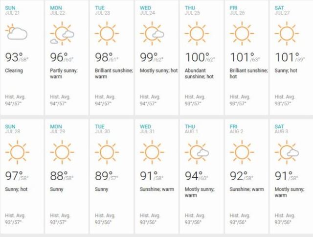 accuweather, july weather, summer weather, triple digits