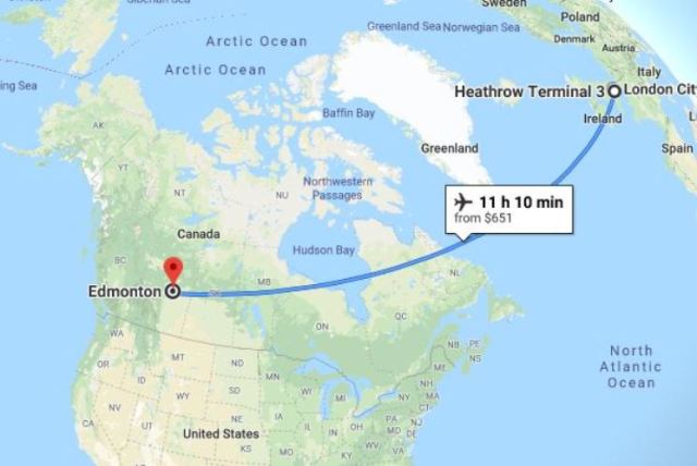 Edmonton, September 11, British Airways, Unplanned Landing