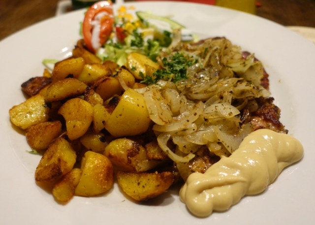 potatoes, pork, onions