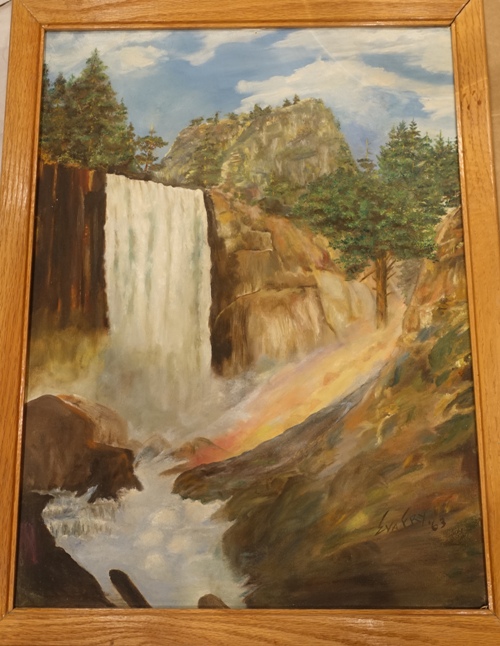 Vernall Falls, Yosemite, Ansel Adams, Eva Fry, Painting