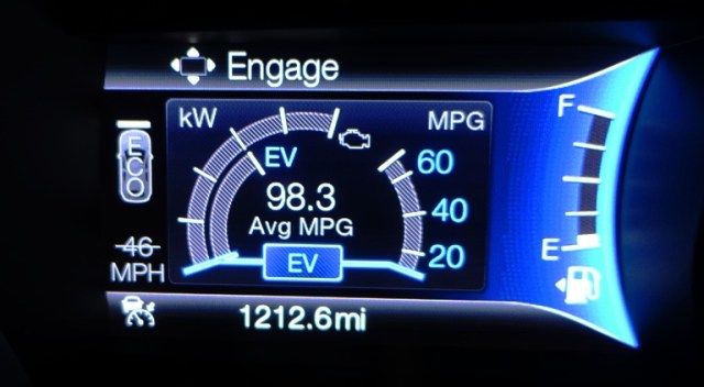 power gauge, ev, plug-in hybrid, 98.3 mpg